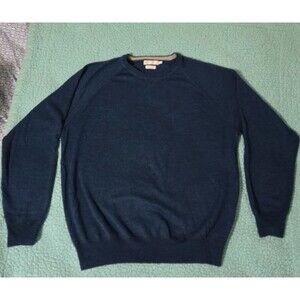 Peter Millar Sweater Men Navy Blue 100% Merino Wool Pullover Crew Neck Large